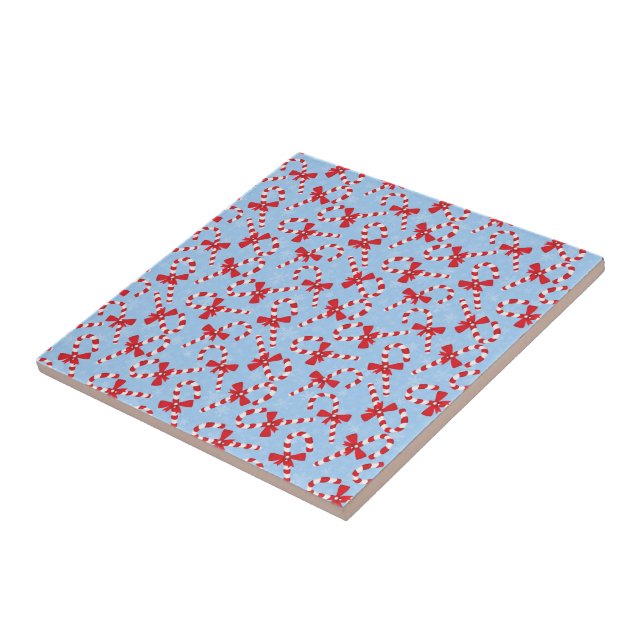 Candy Cane Christmas Ceramic Tile (Side)