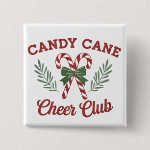 Candy Cane Christmas Cheer Club Coquette Matching  15 Cm Square Badge