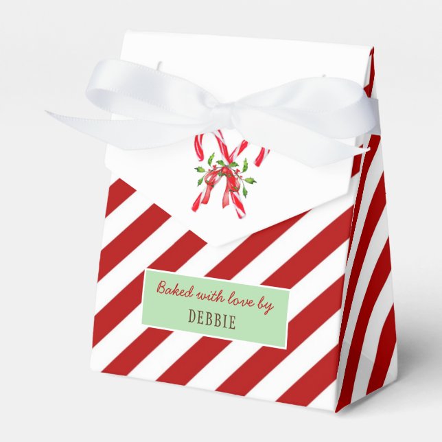 Candy Cane Christmas cookie Favour Box (Front Side)