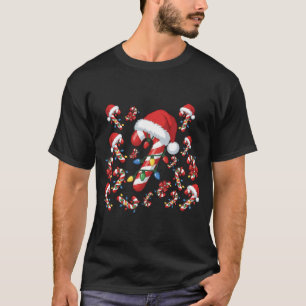 Candy Cane Christmas Coquette Bow Santa Xmas Light T-Shirt