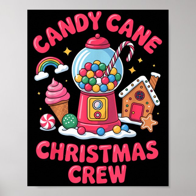 Candy Cane Christmas Crew Gumball Gingerbread Pepp Poster (Front)