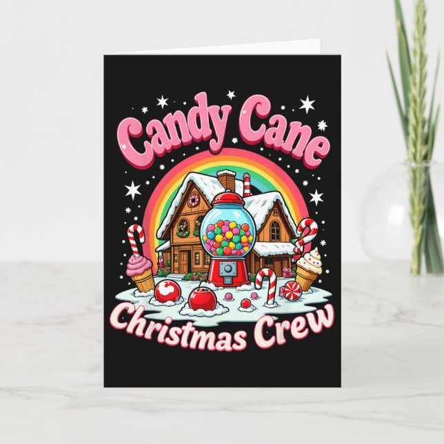Candy Cane Christmas Crew House Candy Security Can Card (Front)