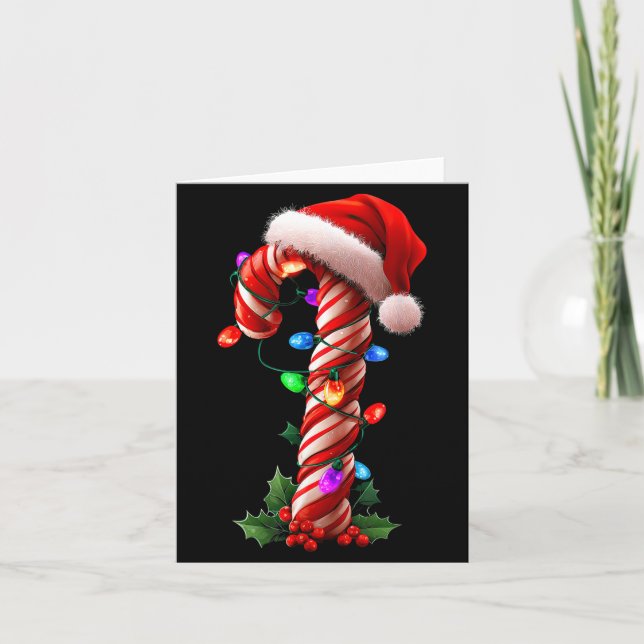 Candy Cane Christmas Design Boys Girls Kids Adults Card (Front)