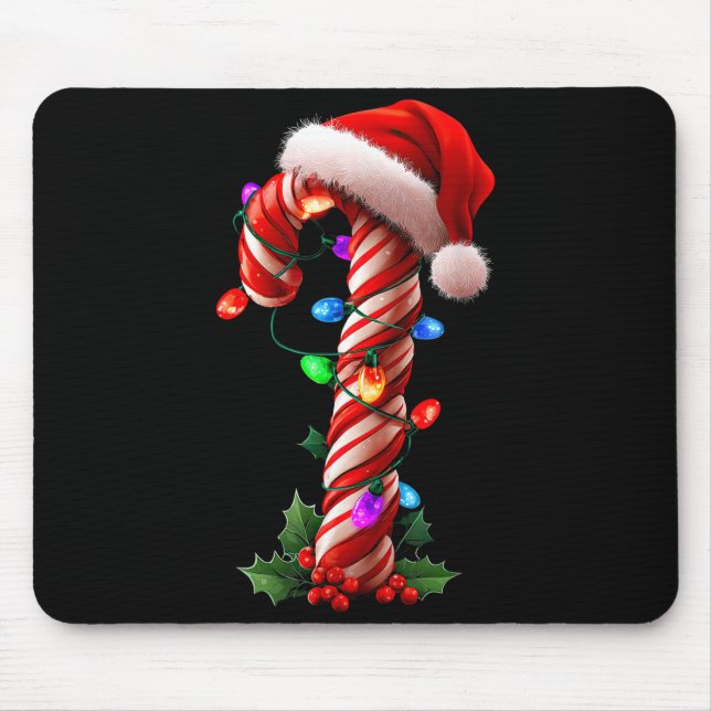 Candy Cane Christmas Design Boys Girls Kids Adults Mouse Pad (Front)