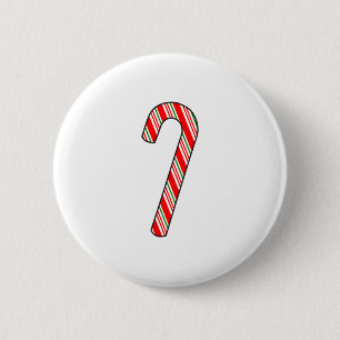 Candy Cane Christmas Drawing 6 Cm Round Badge