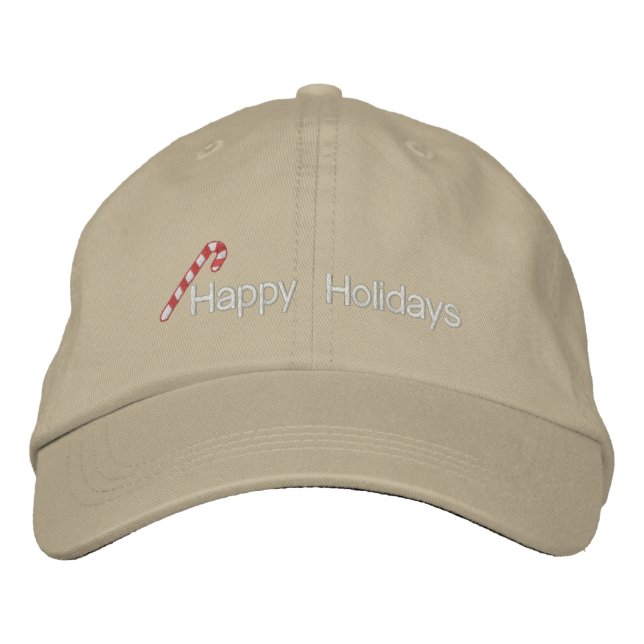Candy Cane Christmas Embroidered Hat (Front)