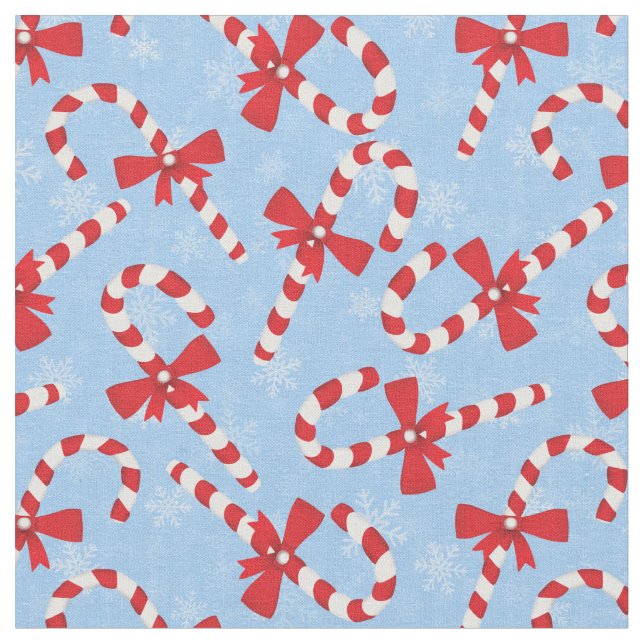 Candy Cane Christmas Fabric (Close Up)