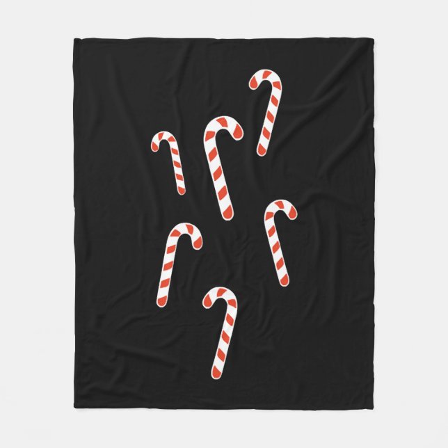 Candy Cane Christmas Fleece Blanket (Front)