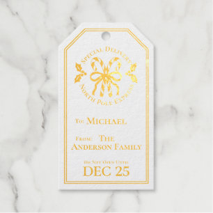 Candy Cane Christmas Foil Gift Tag