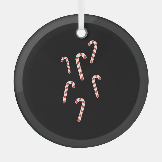 Candy Cane Christmas Glass Tree Decoration (Front)