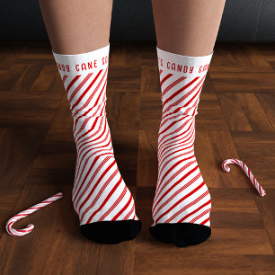 Candy Cane Christmas Holiday Personalised Socks