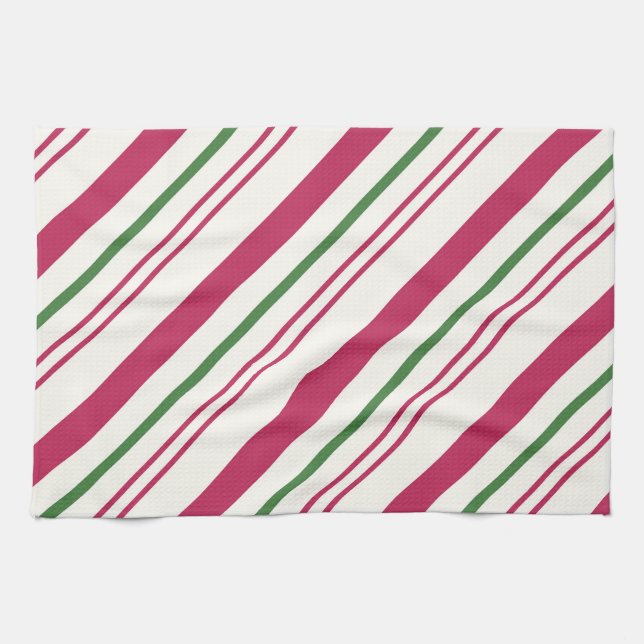 Candy Cane Christmas Holiday Tea Towel (Horizontal)