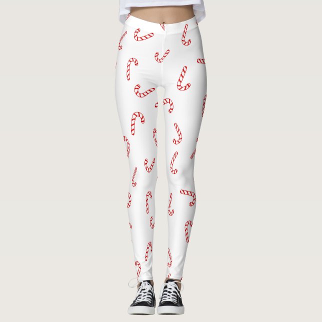 Candy Cane Christmas Leggings (Front)