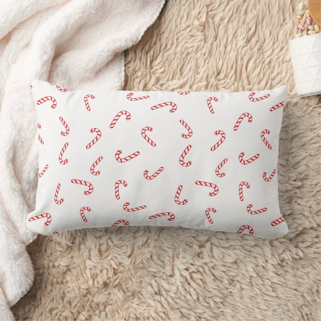 Candy Cane Christmas Lumbar Cushion (Blanket)