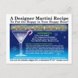 Candy Cane Christmas Martini Recipe Postcard