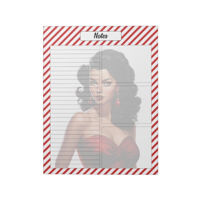 Candy Cane Christmas Notepad (Rotated)