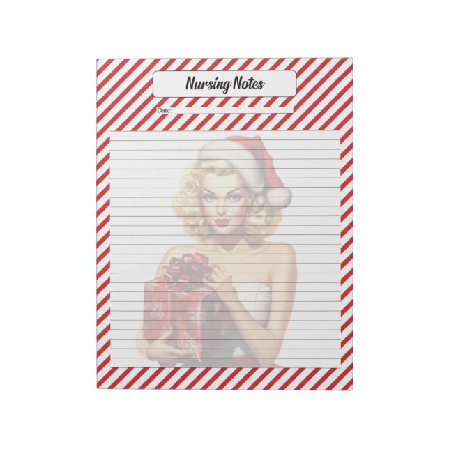 Candy Cane Christmas Notepad (Rotated)