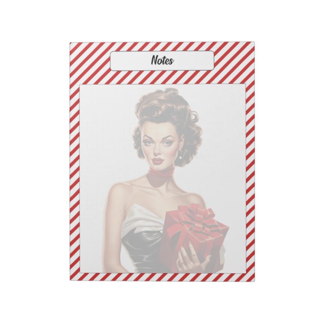 Candy Cane Christmas Notepad (Rotated)