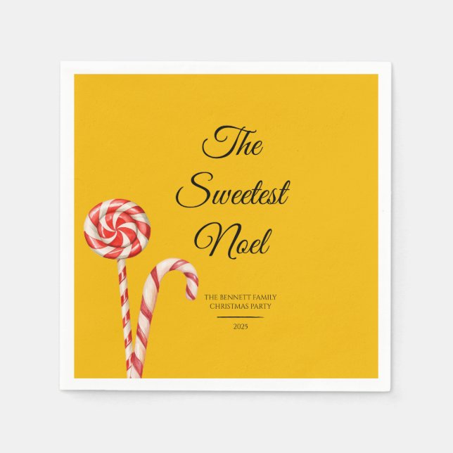 Candy Cane Christmas Paper Napkins | Party Decor (Front)