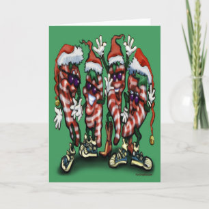 Candy Cane Christmas Peppers Holiday Card