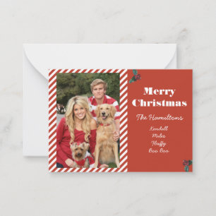 Candy Cane Christmas Photo Holiday Card