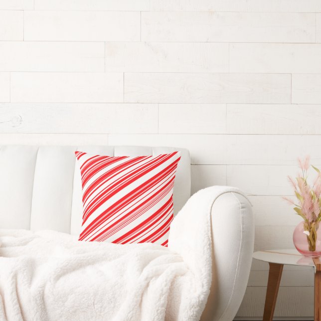 Candy Cane Christmas Red Green Reversible 4Ann Cushion (Couch)