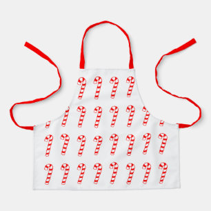 Candy Cane Christmas Red White Apron