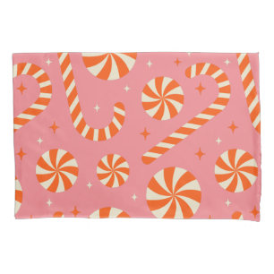 Candy cane Christmas retro pattern      Pillowcase