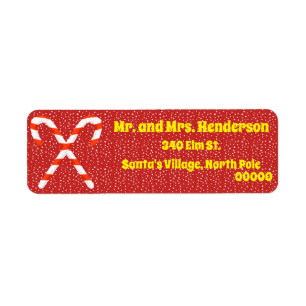 Candy Cane Christmas Return Address Labels