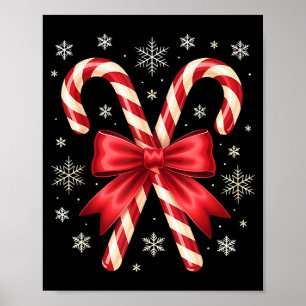 Candy Cane Christmas Season Girls Womens Retro Coq Poster