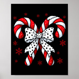 Candy Cane Christmas Season Girls Womens Retro Coq Poster