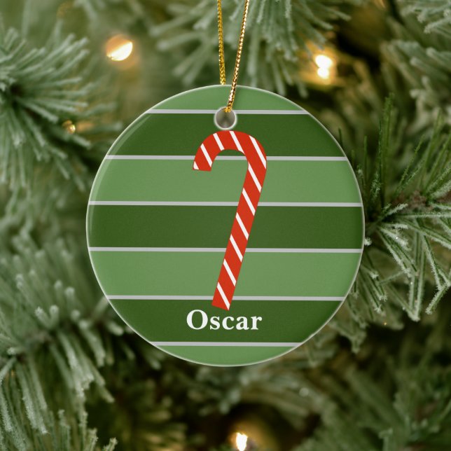 Candy Cane Christmas Special Ceramic Ornament (Tree)