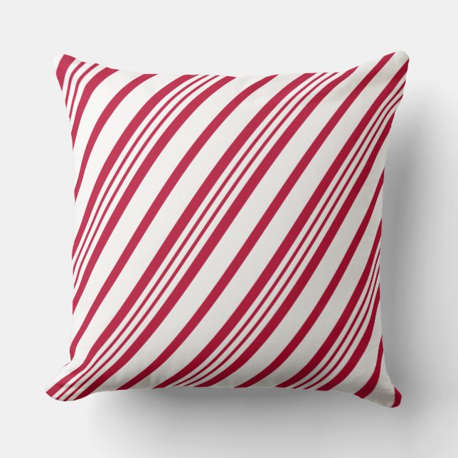 Candy Cane Christmas stripe Cushion (Front)