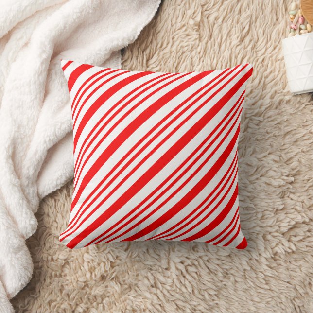 Candy Cane Christmas Stripe Pattern Cushion (Blanket)