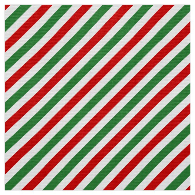 Candy Cane Christmas Stripes Red Green Fabric (Swatch)