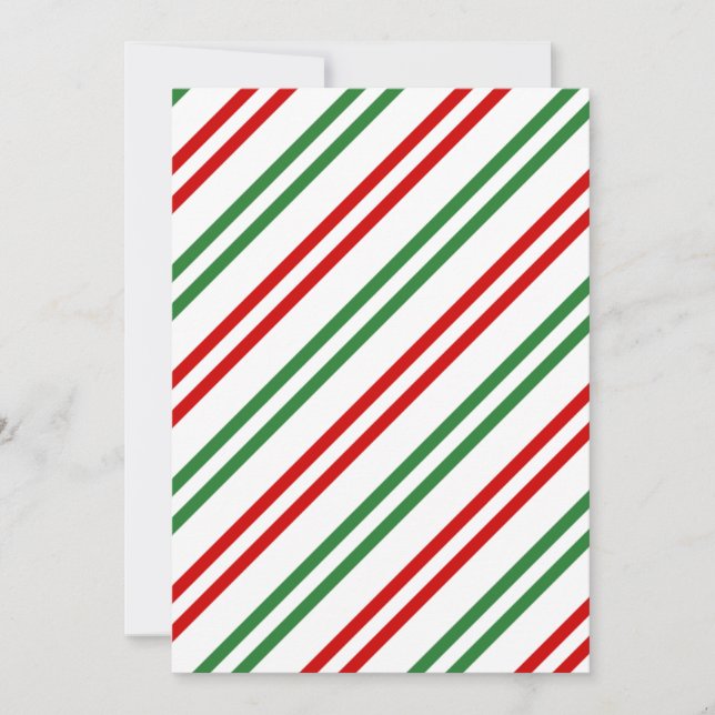 Candy Cane Christmas Stripes Red Green Invitation (Front)