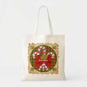 Candy Cane Christmas tote bags