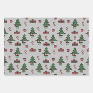 Candy Cane Christmas Tree Gift Wrap - Holiday