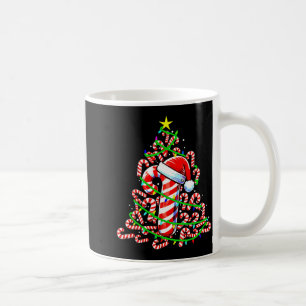 Candy Cane Christmas Tree Lights Santa  Coffee Mug
