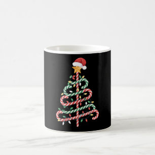 Candy Cane Christmas Tree Lights Santa Hat Xmas Coffee Mug