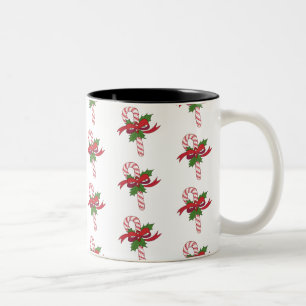 Candy Cane Christmas Two-Tone Coffee Mug