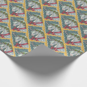 CANDY CANE CHRISTMAS UNICORN, HORSE WRAPPING PAPER