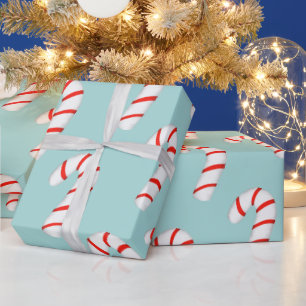 Candy cane Christmas wrapping paper. Paper