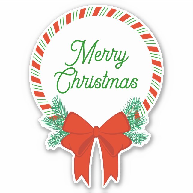 Candy Cane Christmas Wreath Personalised (Front)