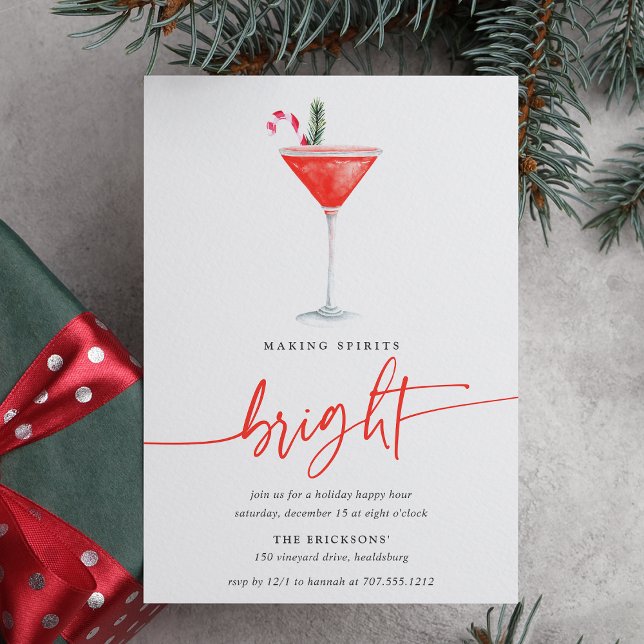 Candy Cane Cocktail | Holiday Party Invitation (Creator Uploaded)