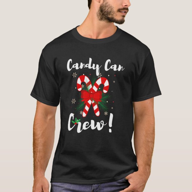 Candy Cane Crew Christmas Candy Love Matching Fami T-Shirt (Front)