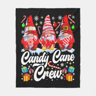 Candy Cane Crew Christmas Candy Lover Gnome Fleece Blanket