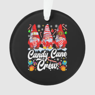 Candy Cane Crew Christmas Candy Lover Gnome Ornament