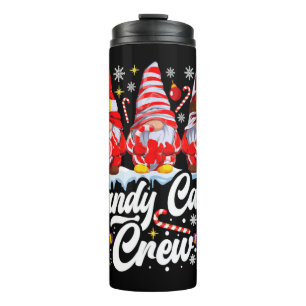 Candy Cane Crew Christmas Candy Lover Gnome Thermal Tumbler