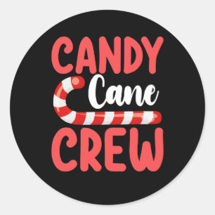 Candy Cane Crew Christmas Family Holiday Pyjamas Classic Round Sticker